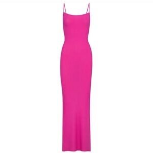 Skims Soft Lounge Ribbed Maxi Dress pink sold out medium